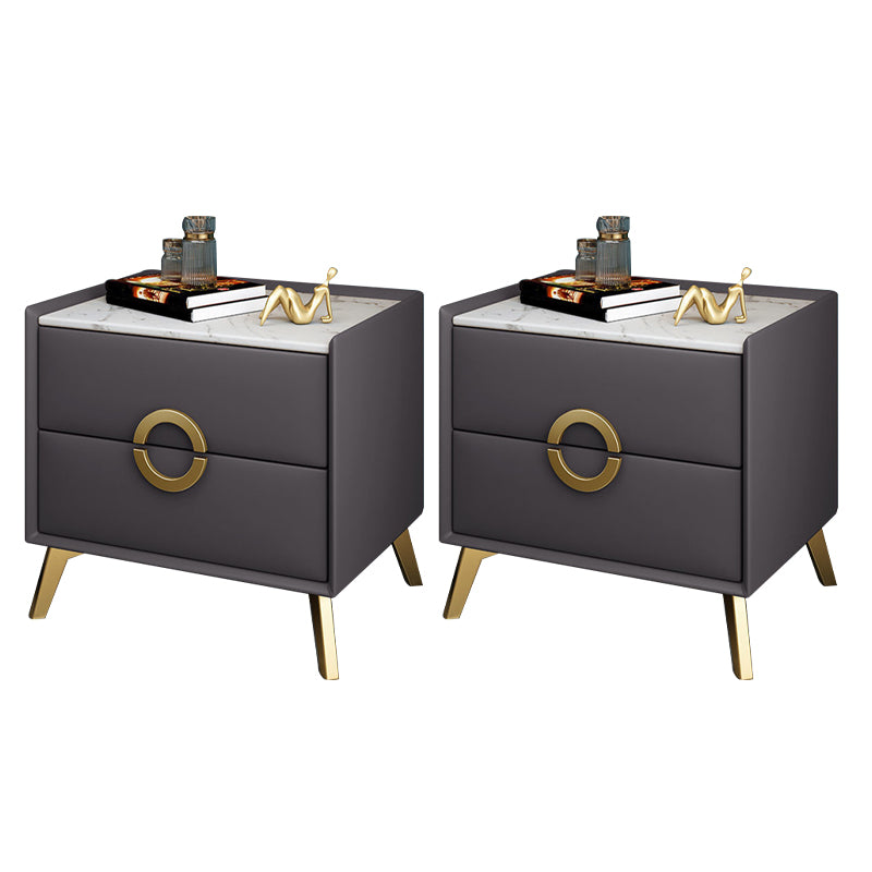 Table de nuit de chevet de lit contemporain avec 2 tiroirs