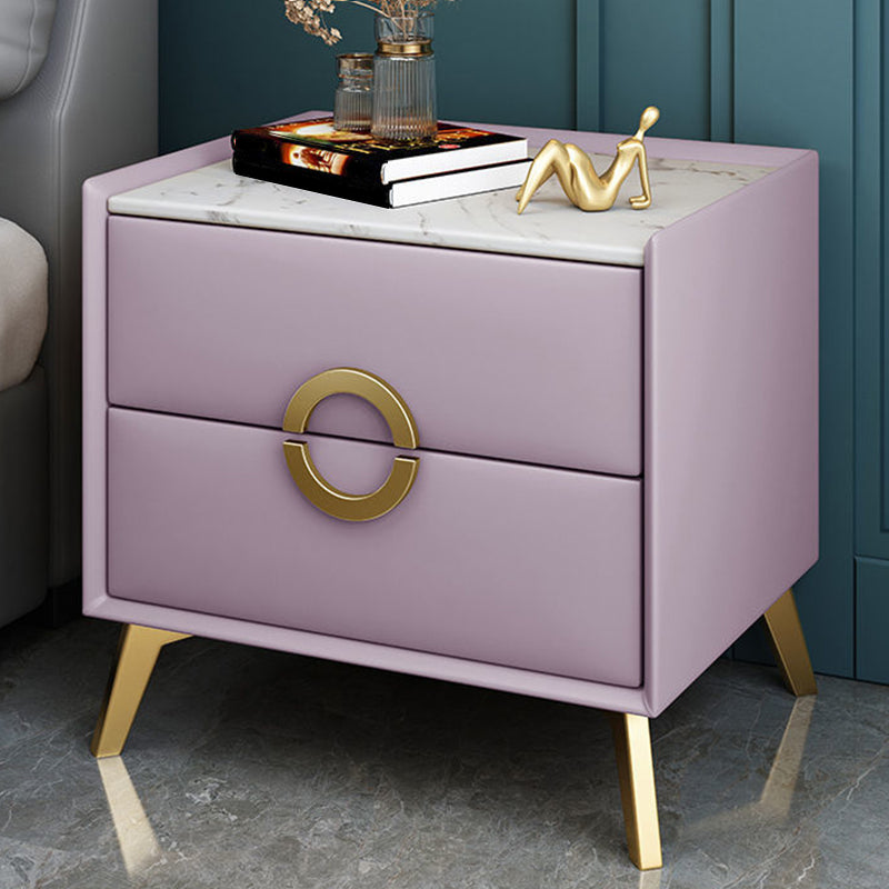 Table de nuit de chevet de lit contemporain avec 2 tiroirs