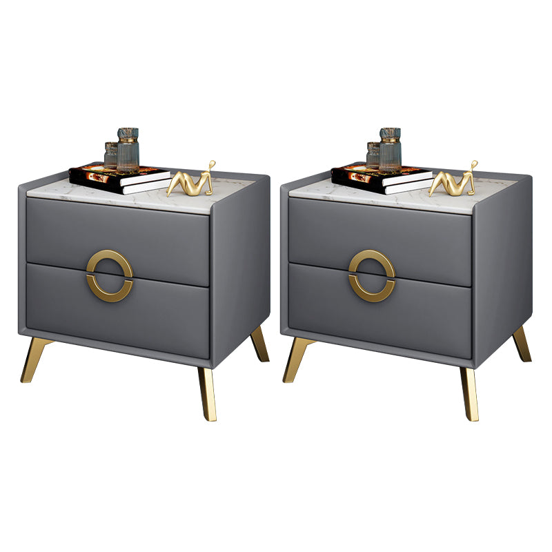 Table de nuit de chevet de lit contemporain avec 2 tiroirs