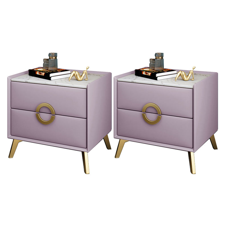 Table de nuit de chevet de lit contemporain avec 2 tiroirs