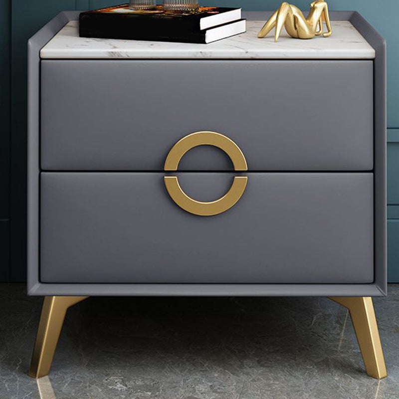 Table de nuit de chevet de lit contemporain avec 2 tiroirs