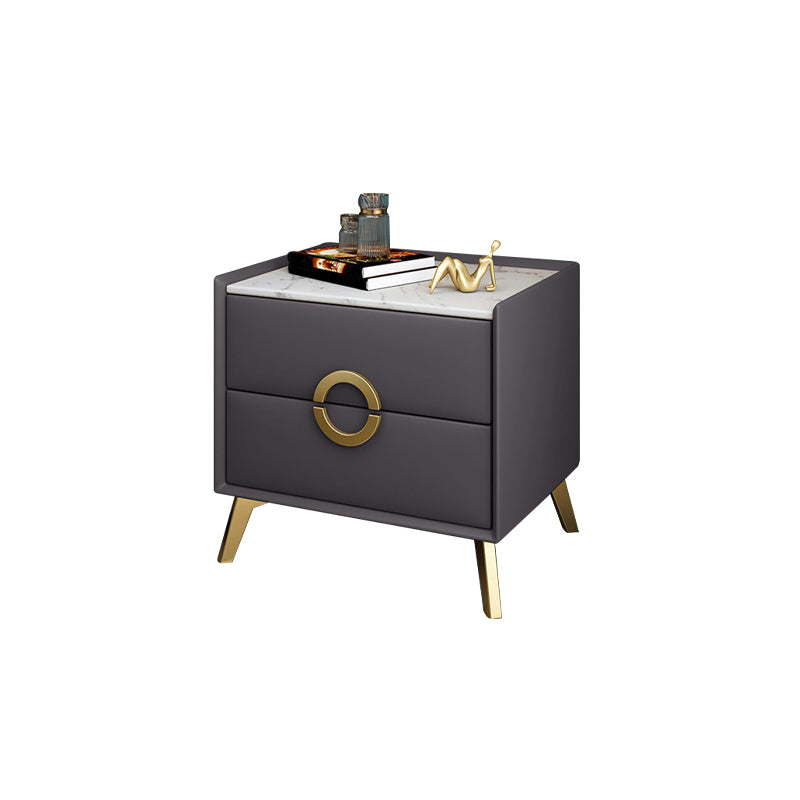 Table de nuit de chevet de lit contemporain avec 2 tiroirs