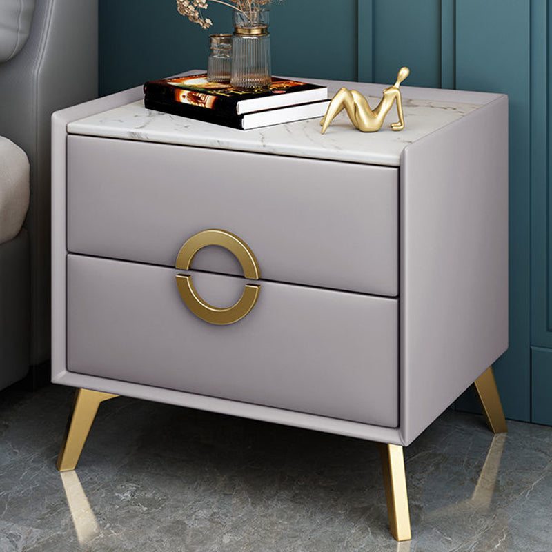 Table de nuit de chevet de lit contemporain avec 2 tiroirs