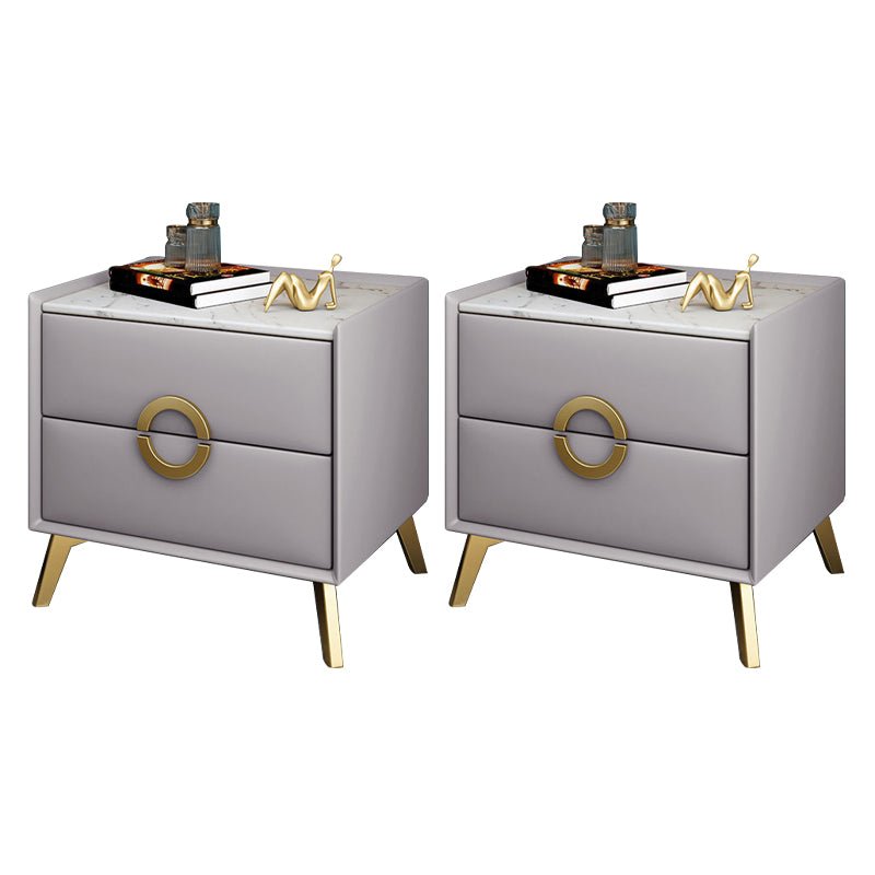 Table de nuit de chevet de lit contemporain avec 2 tiroirs