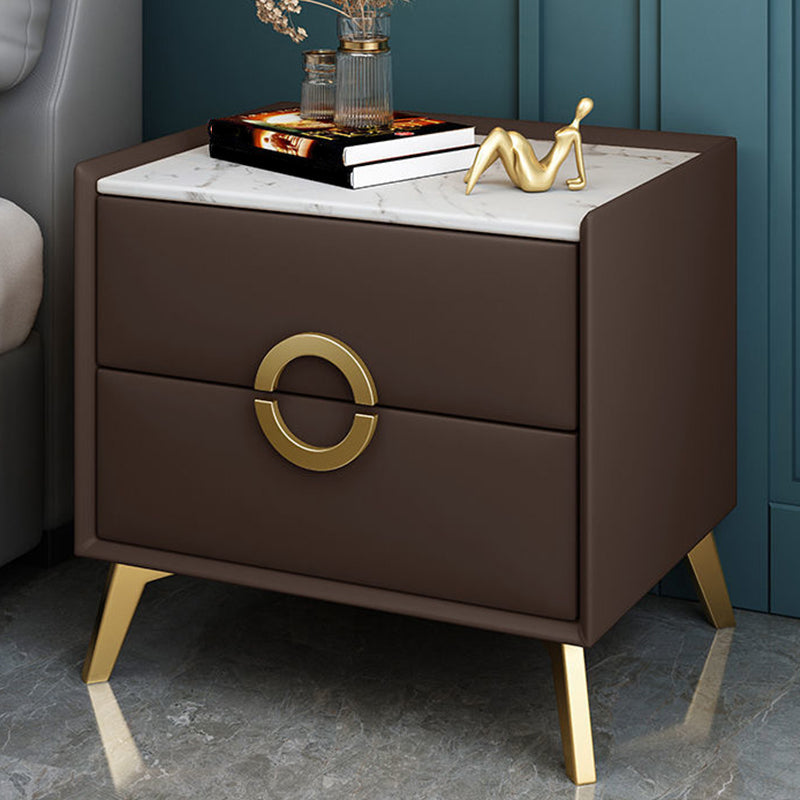 Table de nuit de chevet de lit contemporain avec 2 tiroirs