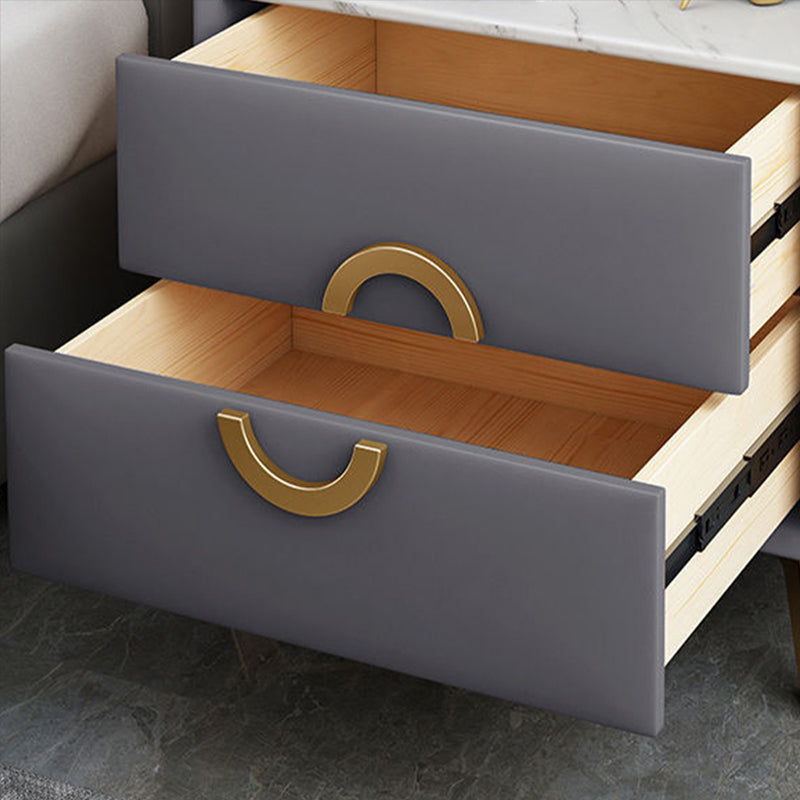 Table de nuit de chevet de lit contemporain avec 2 tiroirs