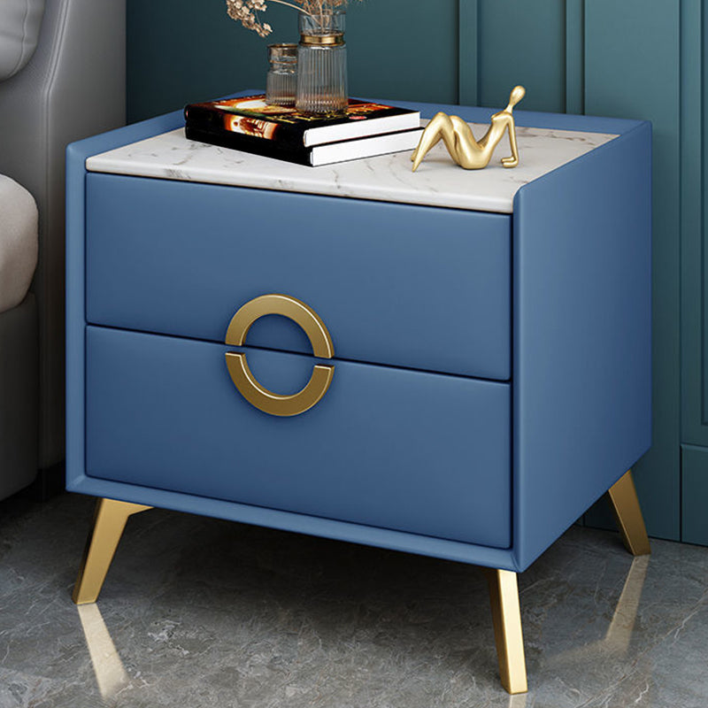 Table de nuit de chevet de lit contemporain avec 2 tiroirs