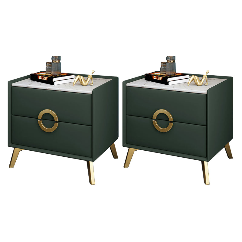 Table de nuit de chevet de lit contemporain avec 2 tiroirs