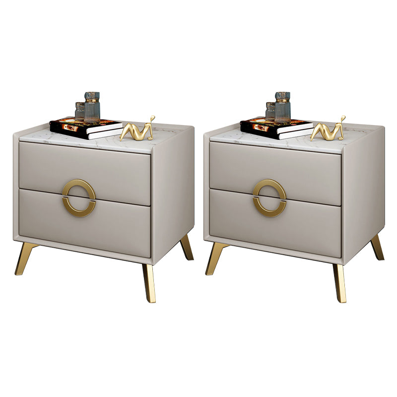 Table de nuit de chevet de lit contemporain avec 2 tiroirs