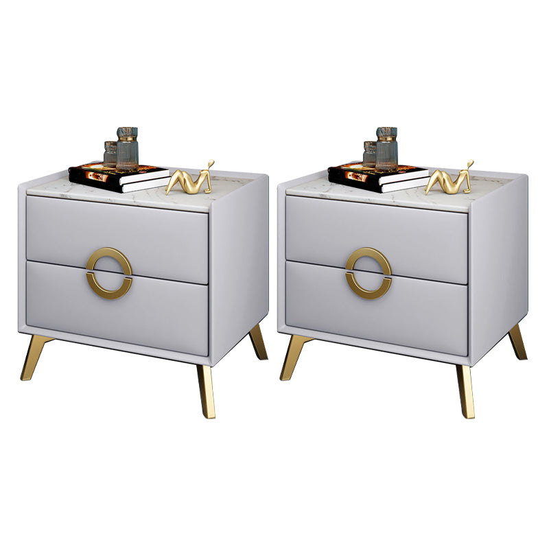 Table de nuit de chevet de lit contemporain avec 2 tiroirs