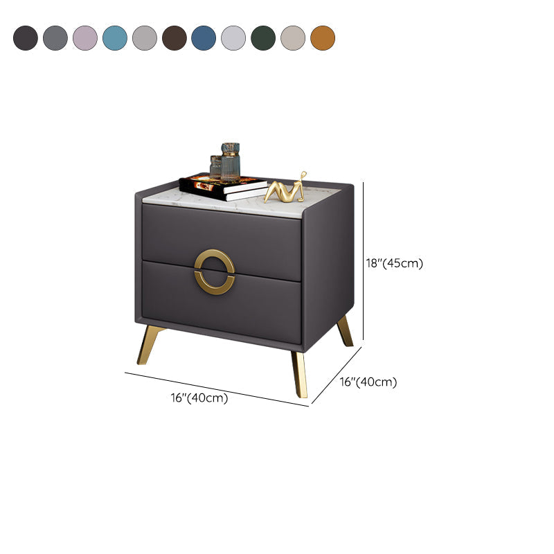 Table de nuit de chevet de lit contemporain avec 2 tiroirs