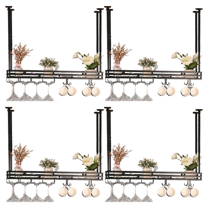 Hanging Wine Rack Metal Wine Bottle & Glass Rack for Dining Room