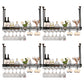 Hanging Wine Rack Metal Wine Bottle & Glass Rack for Dining Room
