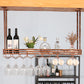 Hanging Wine Rack Metal Wine Bottle & Glass Rack for Dining Room