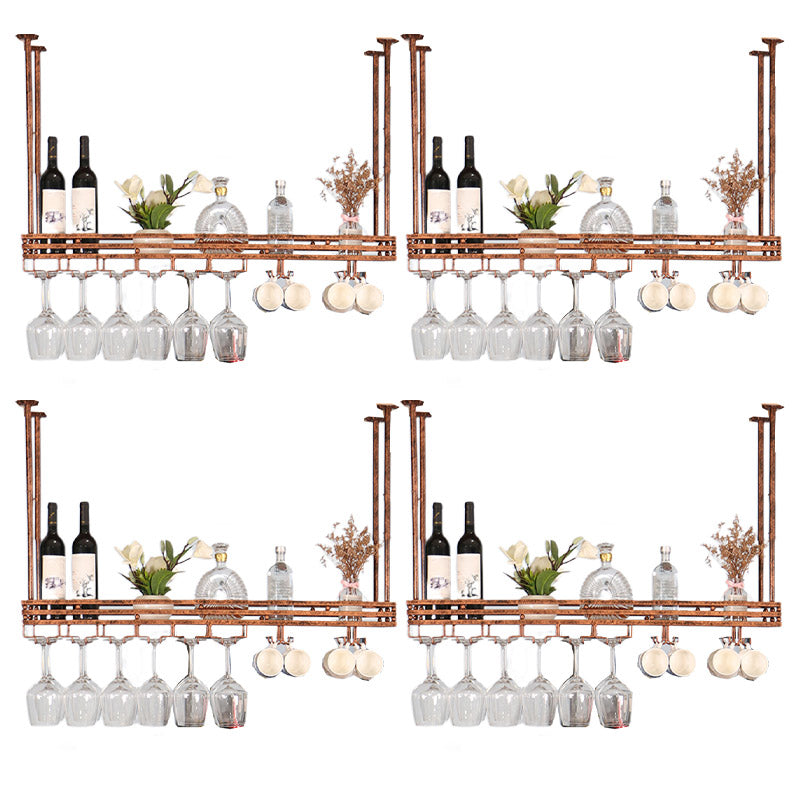 Hanging Wine Rack Metal Wine Bottle & Glass Rack for Dining Room