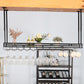 Hanging Wine Rack Metal Wine Bottle & Glass Rack for Dining Room
