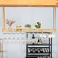 Hanging Wine Rack Metal Wine Bottle & Glass Rack for Dining Room