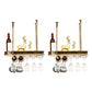 Glam Style Hanging Wine Rack Metal Wine Bottle & Glass Rack for Bar 23.6"L x 11.8"W x 19.7"H Brass 2 Piece Set Clearhalo 'furn' 'furn_wine_racks' 'Furniture' 'Kitchen & Dining Furniture' 'Wine Racks' 'wine_racks' 6953535