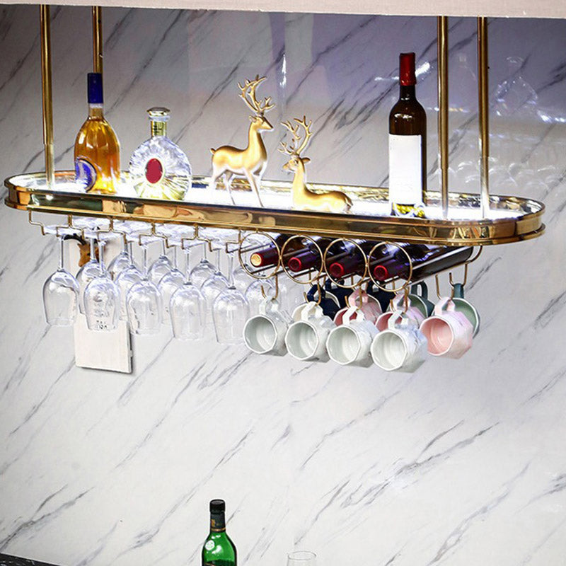 Glam Style Hanging Wine Rack Metal Wine Bottle & Glass Rack for Bar Clearhalo 'furn' 'furn_wine_racks' 'Furniture' 'Kitchen & Dining Furniture' 'Wine Racks' 'wine_racks' 6953537