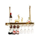 Glam Style Hanging Wine Rack Metal Wine Bottle & Glass Rack for Bar 31.5"L x 12"W x 20"H Brass 1 Piece Clearhalo 'furn' 'furn_wine_racks' 'Furniture' 'Kitchen & Dining Furniture' 'Wine Racks' 'wine_racks' 6953539