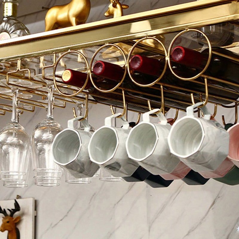 Glam Style Hanging Wine Rack Metal Wine Bottle & Glass Rack for Bar Clearhalo 'furn' 'furn_wine_racks' 'Furniture' 'Kitchen & Dining Furniture' 'Wine Racks' 'wine_racks' 6953543