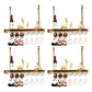 Glam Style Hanging Wine Rack Metal Wine Bottle & Glass Rack for Bar 31.5"L x 12"W x 20"H Brass 4 Piece Set Clearhalo 'furn' 'furn_wine_racks' 'Furniture' 'Kitchen & Dining Furniture' 'Wine Racks' 'wine_racks' 6953544