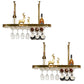 Glam Style Hanging Wine Rack Metal Wine Bottle & Glass Rack for Bar 39"L x 12"W x 20"H Gold 2 Piece Set Clearhalo 'furn' 'furn_wine_racks' 'Furniture' 'Kitchen & Dining Furniture' 'Wine Racks' 'wine_racks' 6953556