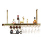 Glam Style Hanging Wine Rack Metal Wine Bottle & Glass Rack for Bar 47"L x 12"W x 20"H Brass 1 Piece Clearhalo 'furn' 'furn_wine_racks' 'Furniture' 'Kitchen & Dining Furniture' 'Wine Racks' 'wine_racks' 6953558