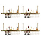Glam Style Hanging Wine Rack Metal Wine Bottle & Glass Rack for Bar 47"L x 12"W x 20"H Brass 4 Piece Set Clearhalo 'furn' 'furn_wine_racks' 'Furniture' 'Kitchen & Dining Furniture' 'Wine Racks' 'wine_racks' 6953560