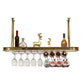 Glam Style Hanging Wine Rack Metal Wine Bottle & Glass Rack for Bar 47"L x 12"W x 20"H Gold 1 Piece Clearhalo 'furn' 'furn_wine_racks' 'Furniture' 'Kitchen & Dining Furniture' 'Wine Racks' 'wine_racks' 6953561