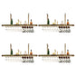 Glam Style Hanging Wine Rack Metal Wine Bottle & Glass Rack for Bar 59.1"L x 11.8"W x 19.7"H Gold 4 Piece Set Clearhalo 'furn' 'furn_wine_racks' 'Furniture' 'Kitchen & Dining Furniture' 'Wine Racks' 'wine_racks' 6953566