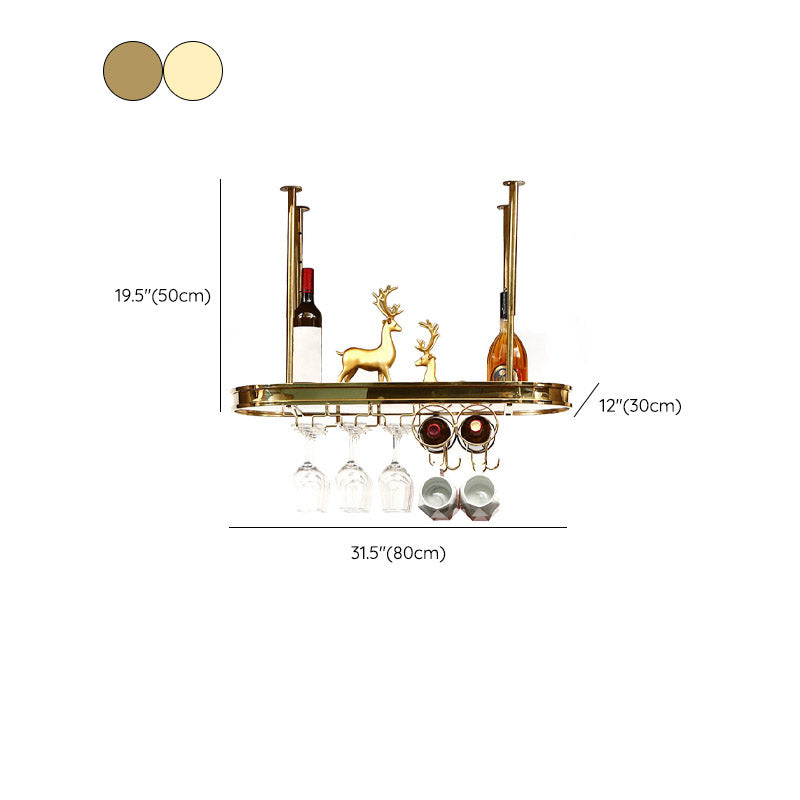 Glam Style Hanging Wine Rack Metal Wine Bottle & Glass Rack for Bar Clearhalo 'furn' 'furn_wine_racks' 'Furniture' 'Kitchen & Dining Furniture' 'Wine Racks' 'wine_racks' 6953567