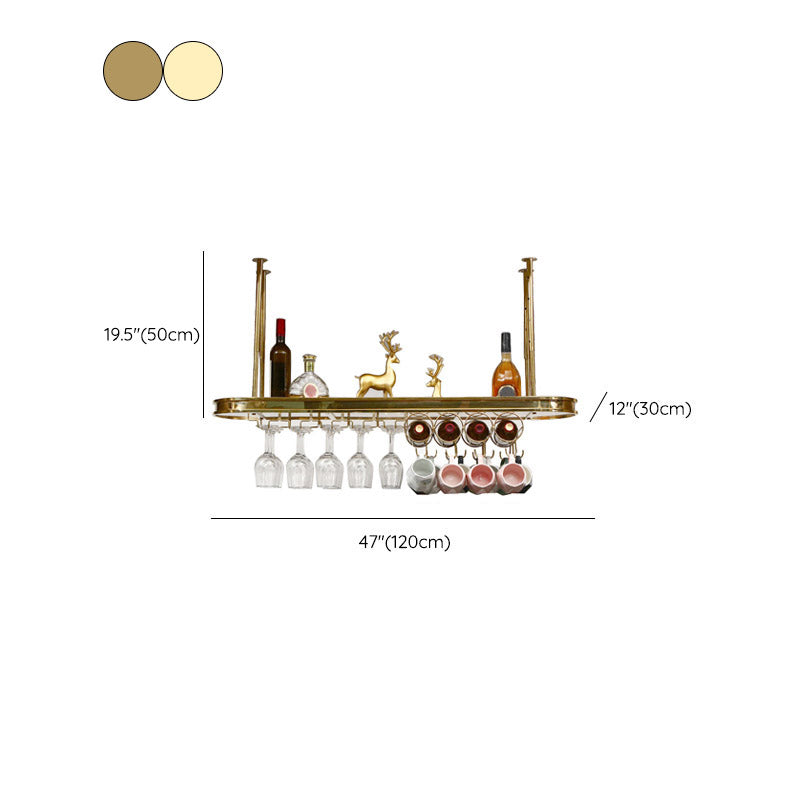 Glam Style Hanging Wine Rack Metal Wine Bottle & Glass Rack for Bar Clearhalo 'furn' 'furn_wine_racks' 'Furniture' 'Kitchen & Dining Furniture' 'Wine Racks' 'wine_racks' 6953569