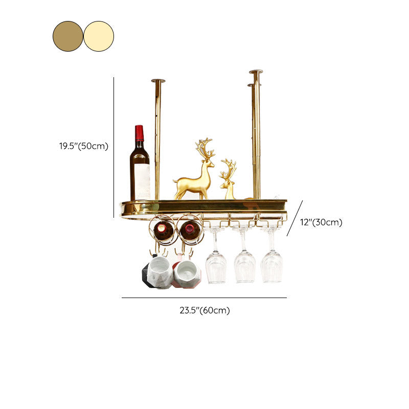 Glam Style Hanging Wine Rack Metal Wine Bottle & Glass Rack for Bar Clearhalo 'furn' 'furn_wine_racks' 'Furniture' 'Kitchen & Dining Furniture' 'Wine Racks' 'wine_racks' 6953571