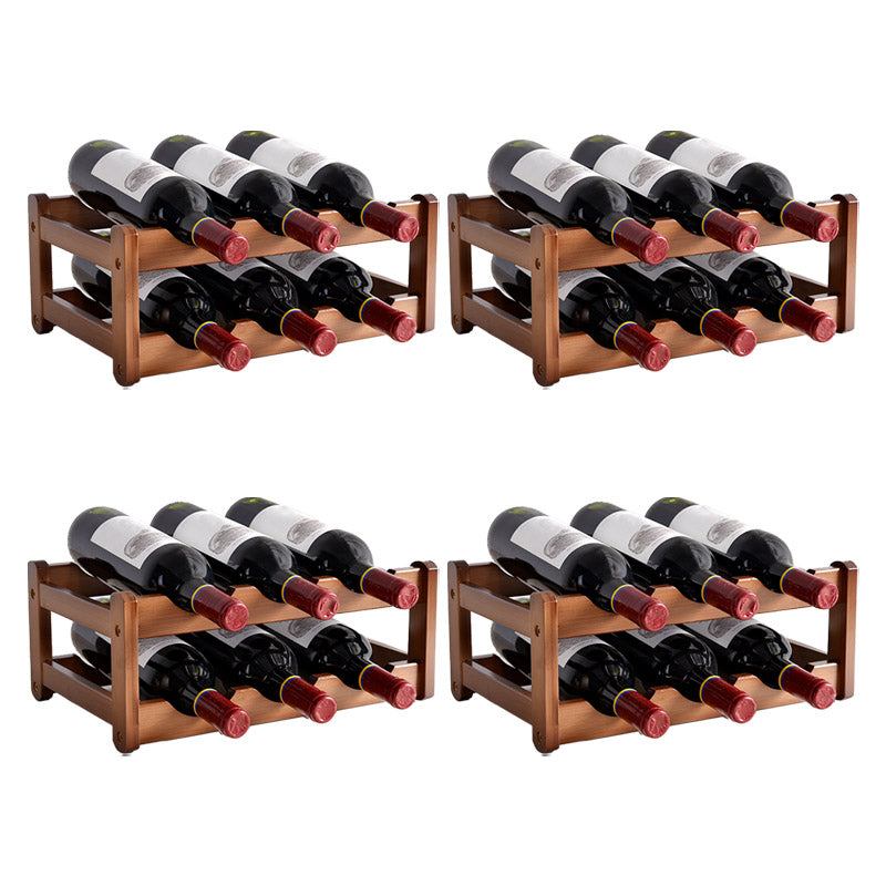 Modern Countertop Wine Rack Wood Wine Bottle Rack for Living Room 14"L x 9"W x 6"H 4 Piece Set Clearhalo 'furn' 'furn_wine_racks' 'Furniture' 'Kitchen & Dining Furniture' 'Wine Racks' 'wine_racks' 6953576