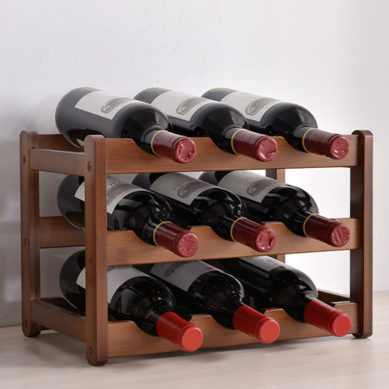 Modern Countertop Wine Rack Wood Wine Bottle Rack for Living Room 14"L x 9"W x 10"H 1 Piece Clearhalo 'furn' 'furn_wine_racks' 'Furniture' 'Kitchen & Dining Furniture' 'Wine Racks' 'wine_racks' 6953578