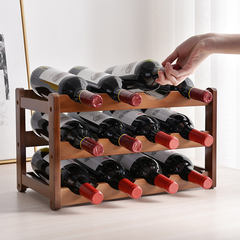 Modern Countertop Wine Rack Wood Wine Bottle Rack for Living Room Clearhalo 'furn' 'furn_wine_racks' 'Furniture' 'Kitchen & Dining Furniture' 'Wine Racks' 'wine_racks' 6953579