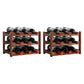 Modern Countertop Wine Rack Wood Wine Bottle Rack for Living Room 14"L x 9"W x 10"H 2 Piece Set Clearhalo 'furn' 'furn_wine_racks' 'Furniture' 'Kitchen & Dining Furniture' 'Wine Racks' 'wine_racks' 6953581