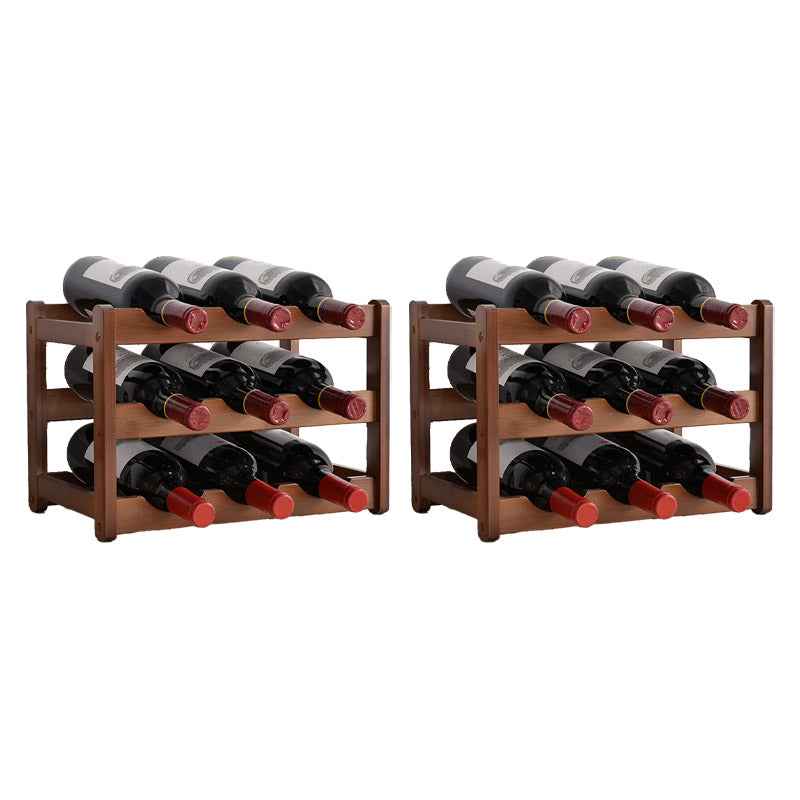 Modern Countertop Wine Rack Wood Wine Bottle Rack for Living Room 14"L x 9"W x 10"H 2 Piece Set Clearhalo 'furn' 'furn_wine_racks' 'Furniture' 'Kitchen & Dining Furniture' 'Wine Racks' 'wine_racks' 6953581