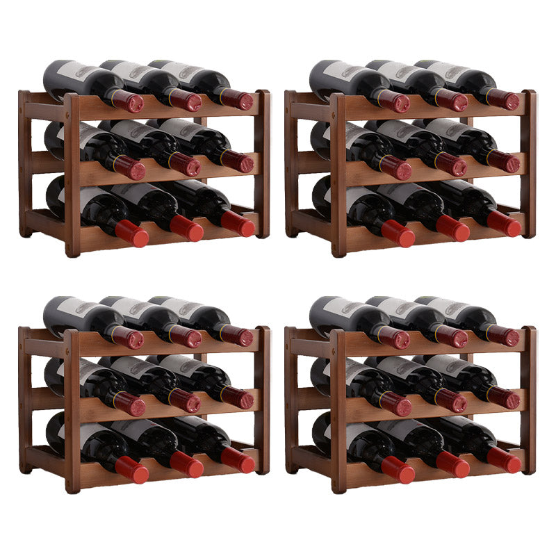 Modern Countertop Wine Rack Wood Wine Bottle Rack for Living Room 14"L x 9"W x 10"H 4 Piece Set Clearhalo 'furn' 'furn_wine_racks' 'Furniture' 'Kitchen & Dining Furniture' 'Wine Racks' 'wine_racks' 6953583