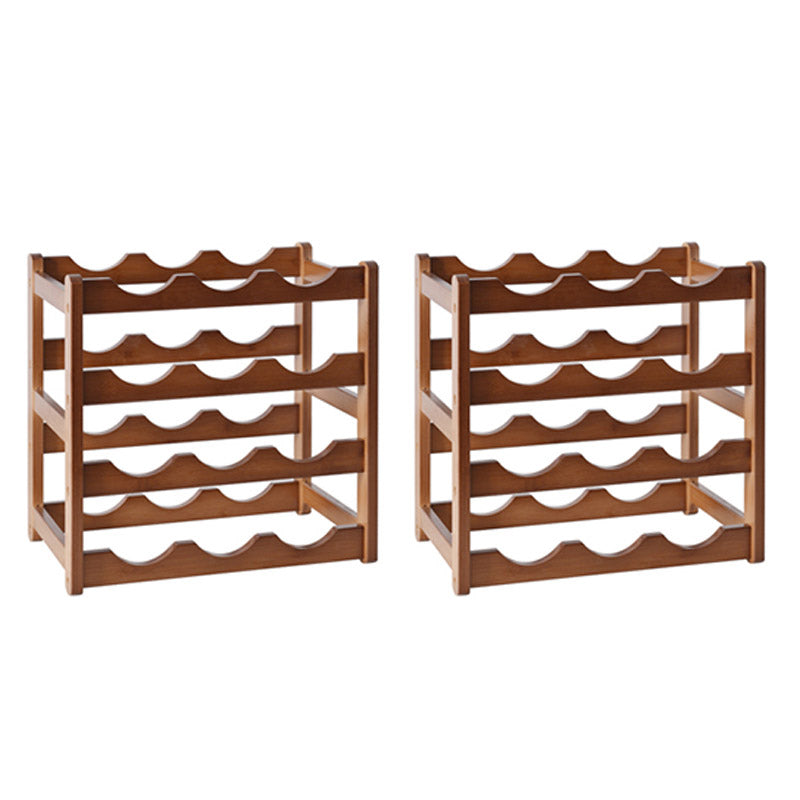 Modern Countertop Wine Rack Wood Wine Bottle Rack for Living Room 14"L x 9"W x 14"H 2 Piece Set Clearhalo 'furn' 'furn_wine_racks' 'Furniture' 'Kitchen & Dining Furniture' 'Wine Racks' 'wine_racks' 6953586