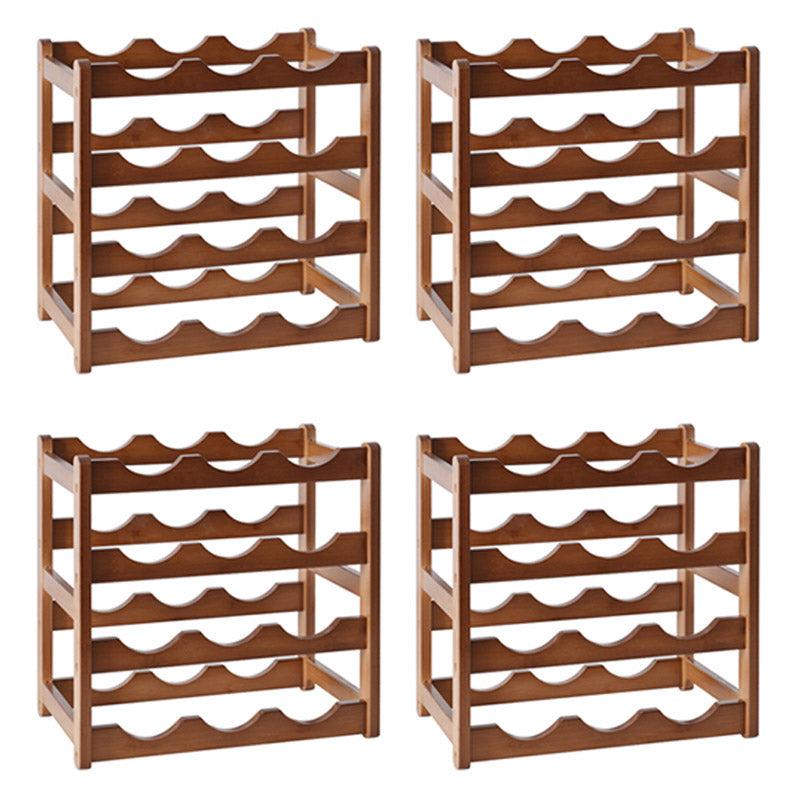 Modern Countertop Wine Rack Wood Wine Bottle Rack for Living Room 14"L x 9"W x 14"H 4 Piece Set Clearhalo 'furn' 'furn_wine_racks' 'Furniture' 'Kitchen & Dining Furniture' 'Wine Racks' 'wine_racks' 6953588