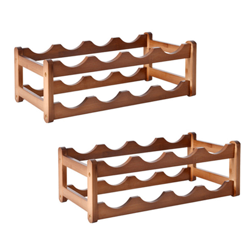 Modern Countertop Wine Rack Wood Wine Bottle Rack for Living Room 17"L x 9"W x 6"H 2 Piece Set Clearhalo 'furn' 'furn_wine_racks' 'Furniture' 'Kitchen & Dining Furniture' 'Wine Racks' 'wine_racks' 6953592