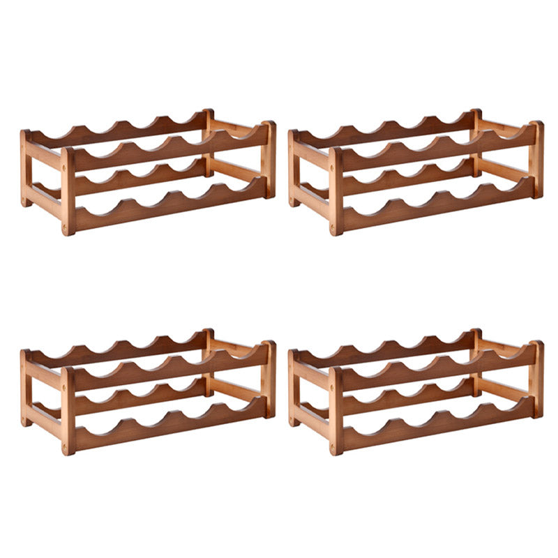 Modern Countertop Wine Rack Wood Wine Bottle Rack for Living Room 17"L x 9"W x 6"H 4 Piece Set Clearhalo 'furn' 'furn_wine_racks' 'Furniture' 'Kitchen & Dining Furniture' 'Wine Racks' 'wine_racks' 6953593