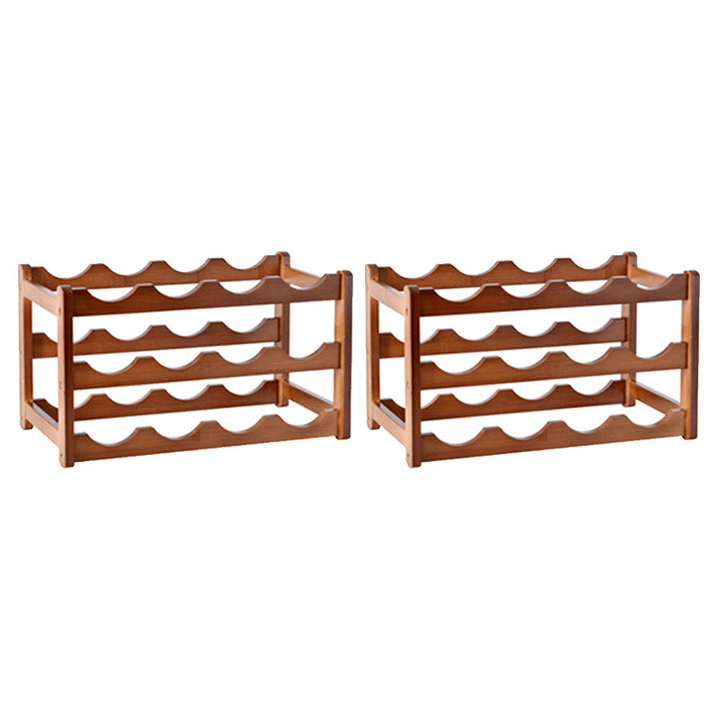 Modern Countertop Wine Rack Wood Wine Bottle Rack for Living Room 17"L x 9"W x 10"H 2 Piece Set Clearhalo 'furn' 'furn_wine_racks' 'Furniture' 'Kitchen & Dining Furniture' 'Wine Racks' 'wine_racks' 6953595