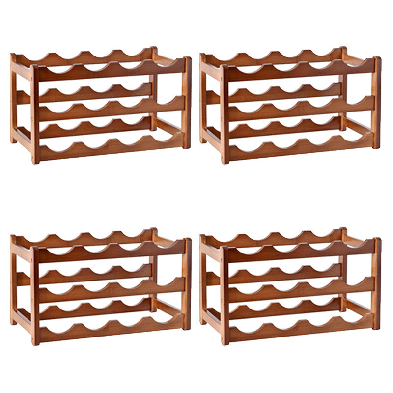 Modern Countertop Wine Rack Wood Wine Bottle Rack for Living Room 17"L x 9"W x 10"H 4 Piece Set Clearhalo 'furn' 'furn_wine_racks' 'Furniture' 'Kitchen & Dining Furniture' 'Wine Racks' 'wine_racks' 6953596