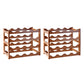 Modern Countertop Wine Rack Wood Wine Bottle Rack for Living Room 17"L x 9"W x 14"H 2 Piece Set Clearhalo 'furn' 'furn_wine_racks' 'Furniture' 'Kitchen & Dining Furniture' 'Wine Racks' 'wine_racks' 6953598