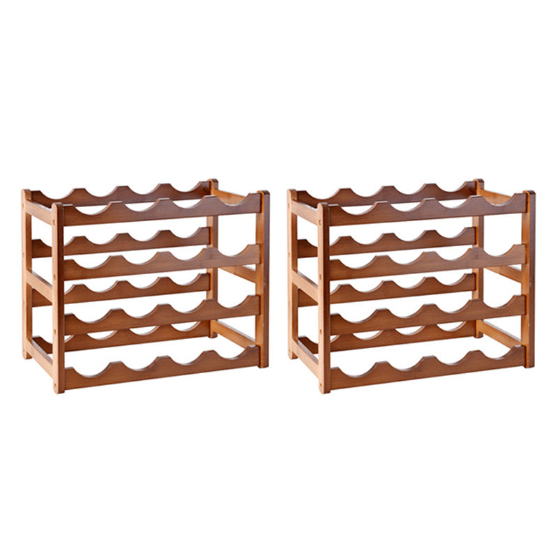 Modern Countertop Wine Rack Wood Wine Bottle Rack for Living Room 17"L x 9"W x 14"H 2 Piece Set Clearhalo 'furn' 'furn_wine_racks' 'Furniture' 'Kitchen & Dining Furniture' 'Wine Racks' 'wine_racks' 6953598