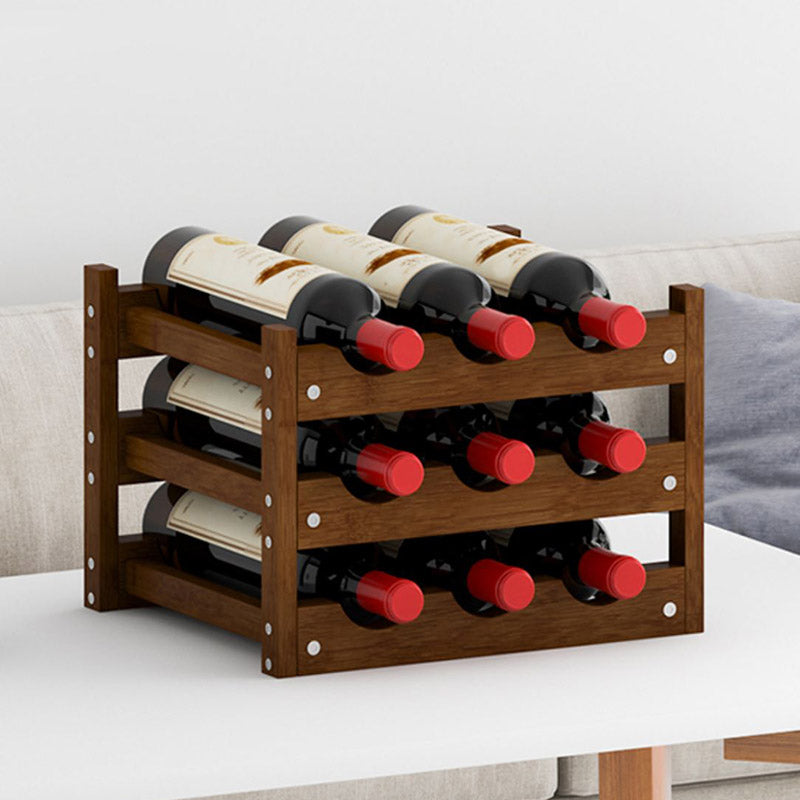 Solid Wood Wine Rack Countertop Wine Bottle Rack for Living Room