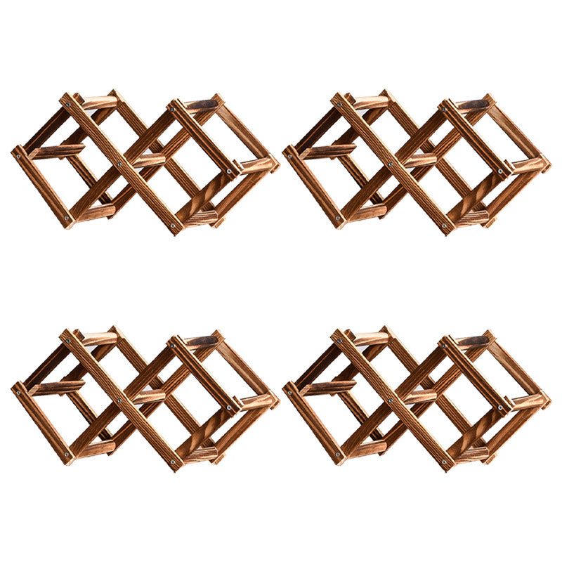 テーブルトップモダンワインラックリビングルーム用のソリッドウッドワインボトルラック